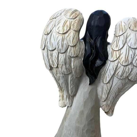 BURTON + Burton Carved Look Resin Angel Holding A Cross - Picture 8 of 9